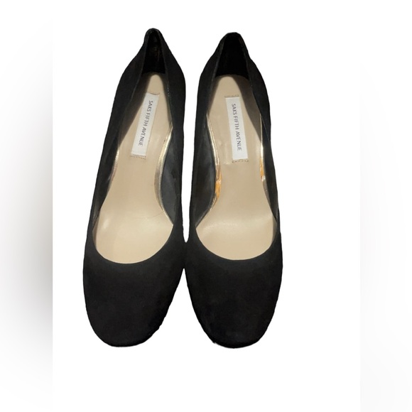 SAKS 5th Avenue Black Suede Heels - Picture 1 of 7